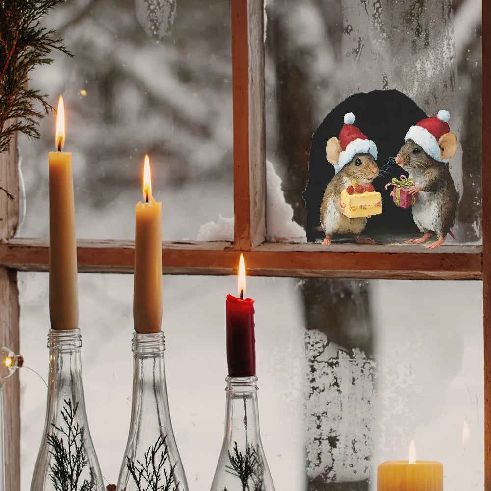 Cute Christmas Mouse Wall Stickers