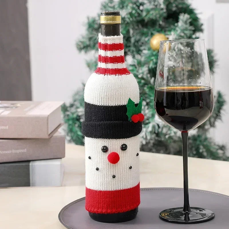 Christmas Wine Bottle Cover Set