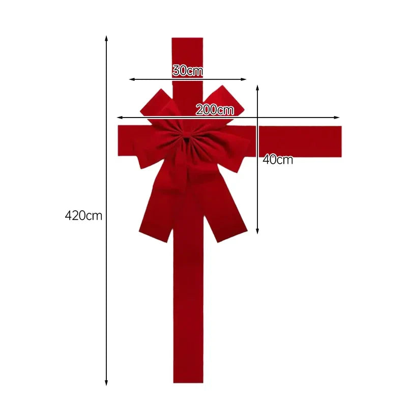 Large Red Organza Christmas Bow