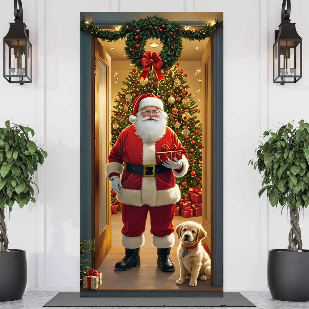 Santa Claus Christmas Door Cover