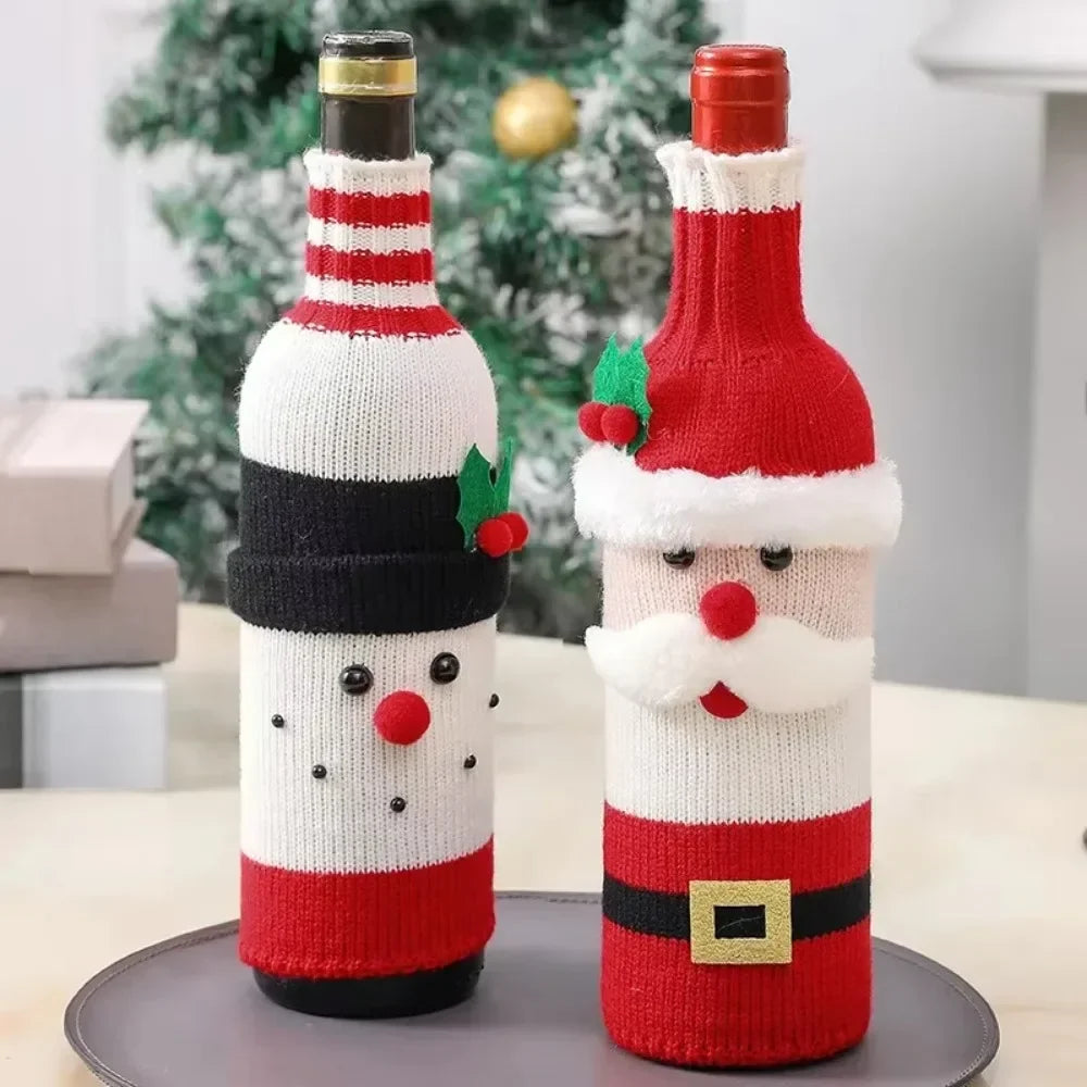 Christmas Wine Bottle Cover Set