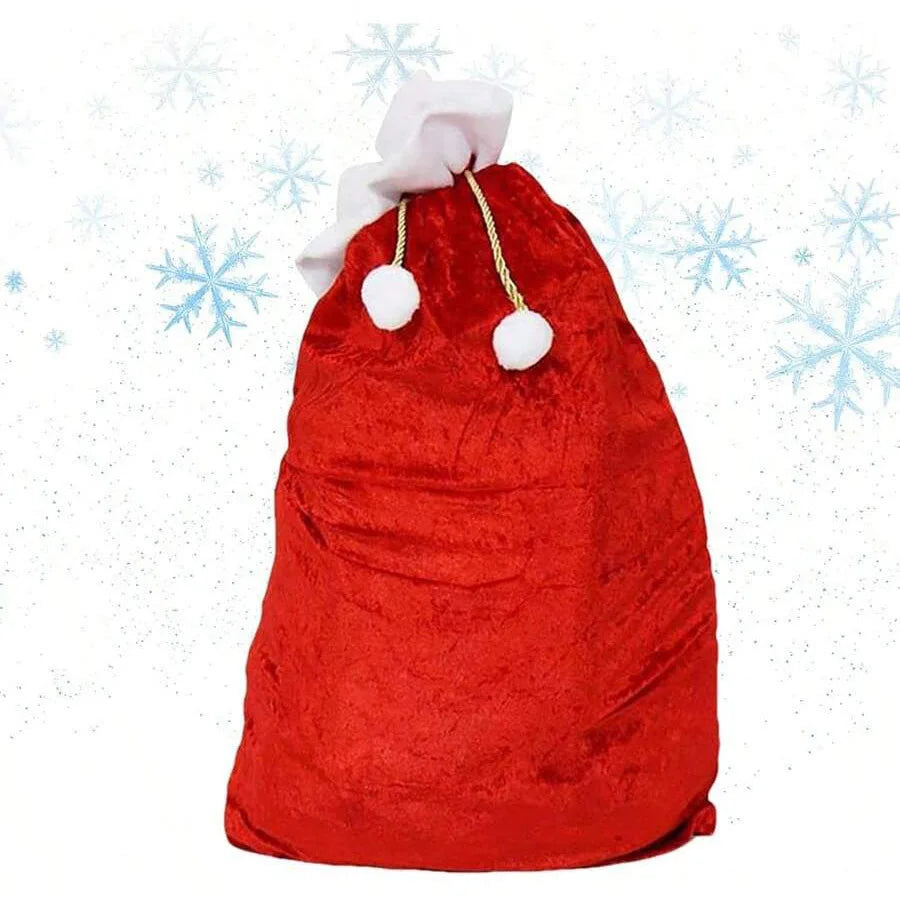 Large Red Velvet Christmas Bag