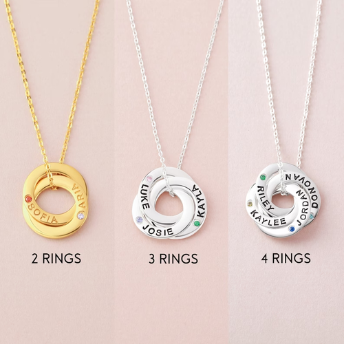 Mom Birthstone Name Necklace