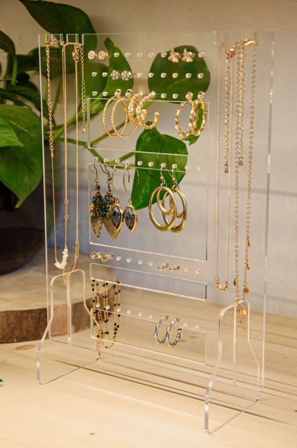 Jewelry Stand | Necklaces & Earrings Organizer | Clear Acrylic Earring Organizer | Jewelry Display | Bracelet Organizer