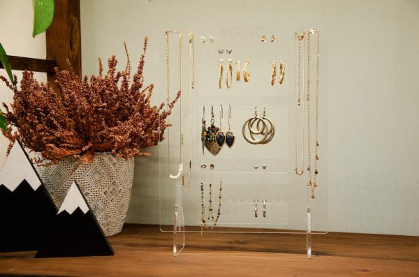 Jewelry Stand | Necklaces & Earrings Organizer | Clear Acrylic Earring Organizer | Jewelry Display | Bracelet Organizer