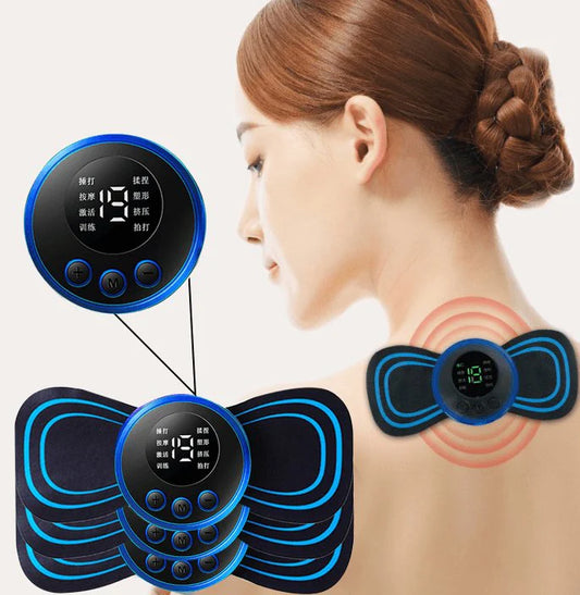 LCD Display EMS Neck Massage Electric Massager Cervical Neck Back Patch 8 Mode Pulse Muscle Stimulator Portable Relief Pain