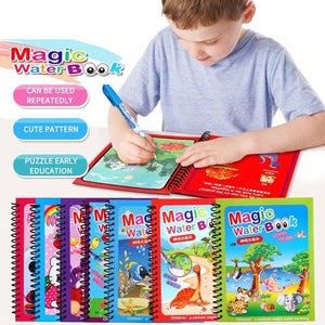 Magic Water Book Painting Drawing Coloring Board Book Doodle & Magic Water Pen (random Book )