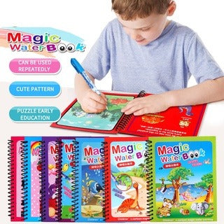 Magic Water Book Painting Drawing Coloring Board Book Doodle & Magic Water Pen (random Book )